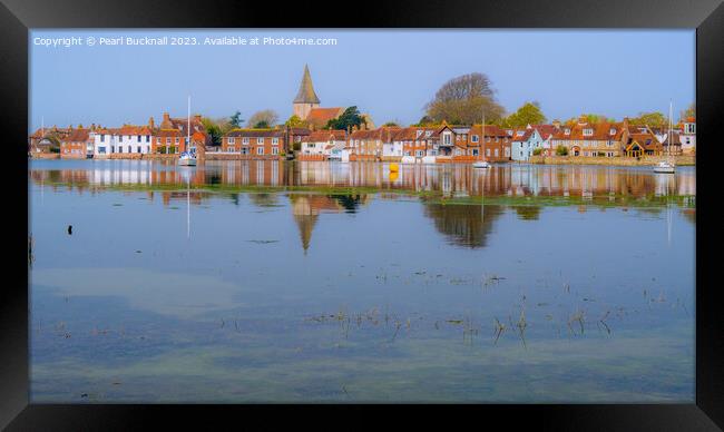 Bosham Reflections in Chichester Harbour Pano Framed Print by Pearl Bucknall