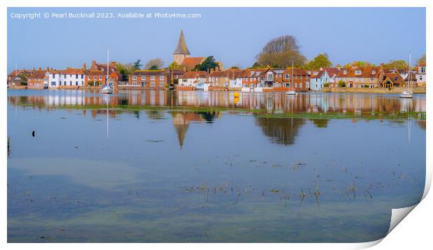 Bosham Reflections in Chichester Harbour Pano Print by Pearl Bucknall