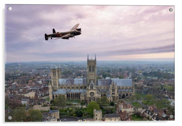 Lancaster Over The Cathedral Acrylic by J Biggadike