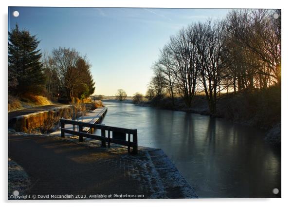  Dawn on Forth and Clyde canal Acrylic by David Mccandlish