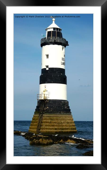 The Lone Lighthouse by the Sea Framed Mounted Print by Mark Chesters