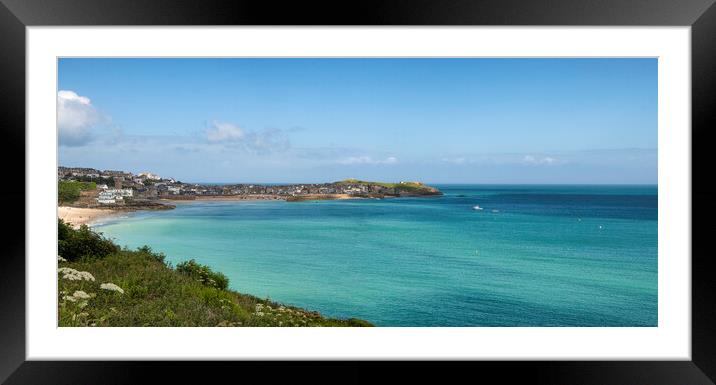 Majestic Cornwall Seascape St. Ives cornwall, Framed Mounted Print by kathy white