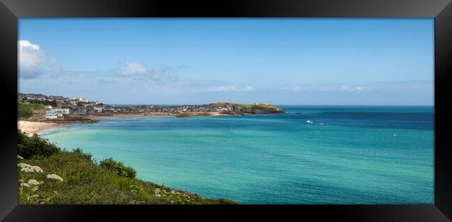 Majestic Cornwall Seascape St. Ives cornwall, Framed Print by kathy white