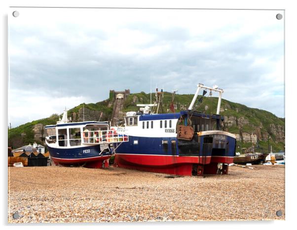 The Hastings Fishing Industry. Acrylic by Mark Ward