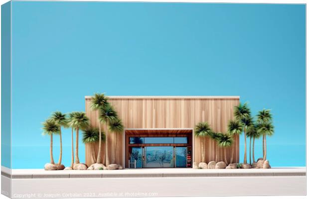 Design of the minimalist facade of a local with a single floor,  Canvas Print by Joaquin Corbalan