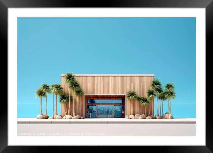 Design of the minimalist facade of a local with a single floor,  Framed Mounted Print by Joaquin Corbalan
