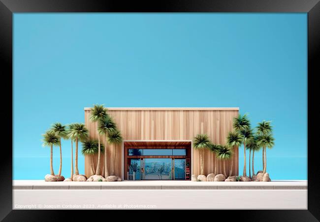Design of the minimalist facade of a local with a single floor,  Framed Print by Joaquin Corbalan