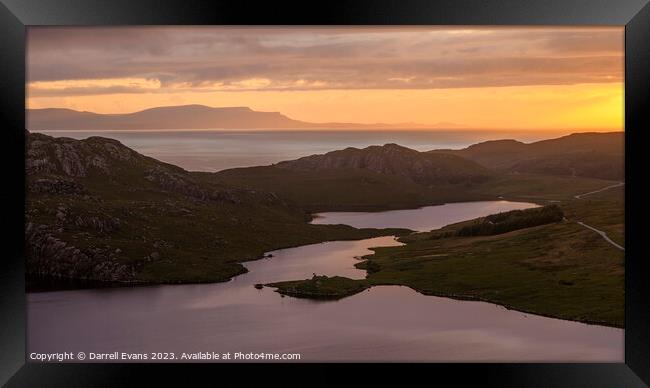 Evening at Loch Diabaigas Airde Framed Print by Darrell Evans