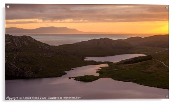 Evening at Loch Diabaigas Airde Acrylic by Darrell Evans