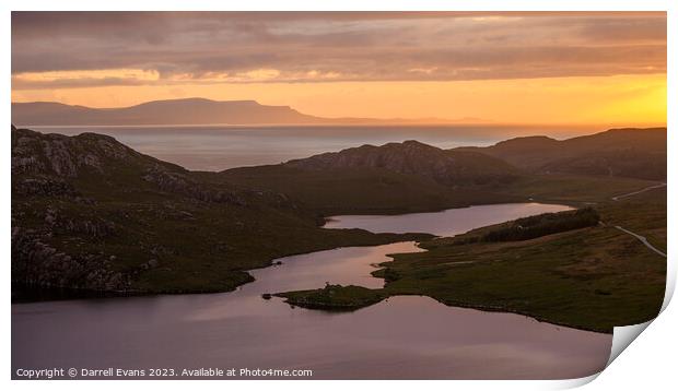 Evening at Loch Diabaigas Airde Print by Darrell Evans