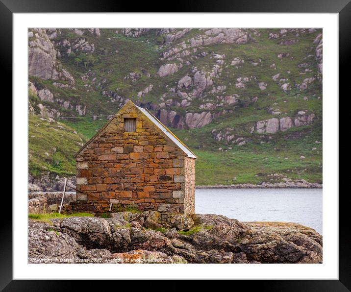 Stone hut Framed Mounted Print by Darrell Evans