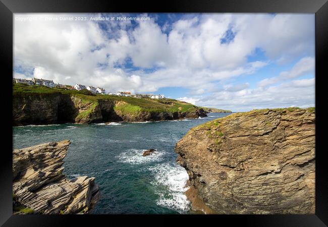 Majestic Headland Overlooking the Cornish Coast Framed Print by Derek Daniel