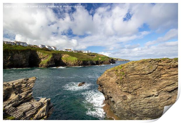 Majestic Headland Overlooking the Cornish Coast Print by Derek Daniel
