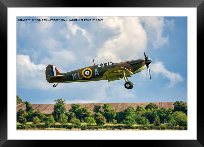 Supermarine Spitfire Mk 1a take off Framed Mounted Print by Angus McComiskey