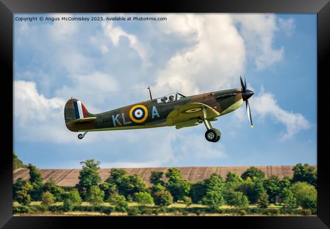 Supermarine Spitfire Mk 1a take off Framed Print by Angus McComiskey
