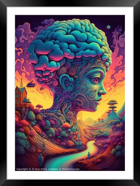 Psychedelic Digital Painting Framed Mounted Print by Craig Doogan Digital Art