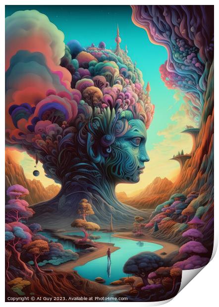 Psychedelic Digital Painting Print by Craig Doogan Digital Art