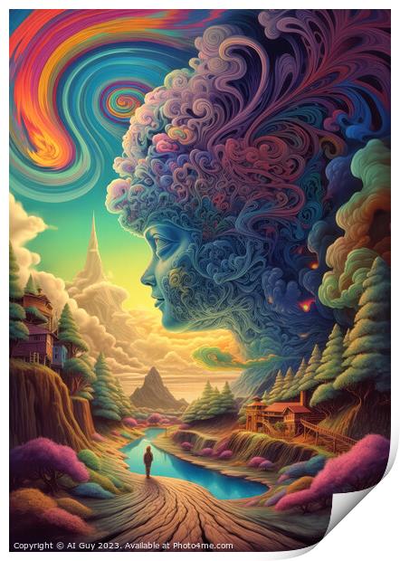 Psychedelic Digital Painting Print by Craig Doogan Digital Art