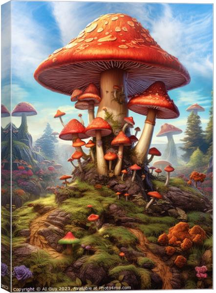 Magic Mushroom Land Canvas Print by Craig Doogan Digital Art