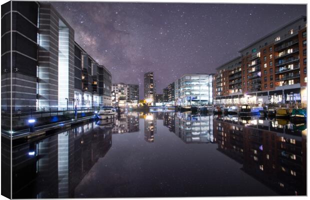 Leeds Dock Starry Night Canvas Print by Apollo Aerial Photography