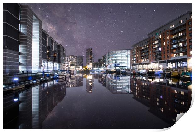 Leeds Dock Starry Night Print by Apollo Aerial Photography