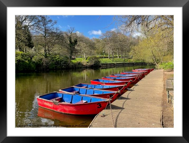 Morpeth Rowing Boats  Framed Mounted Print by David Thompson