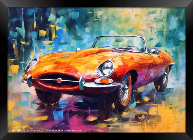 Jaguar E-Type Digital Painting Framed Print by Craig Doogan Digital Art