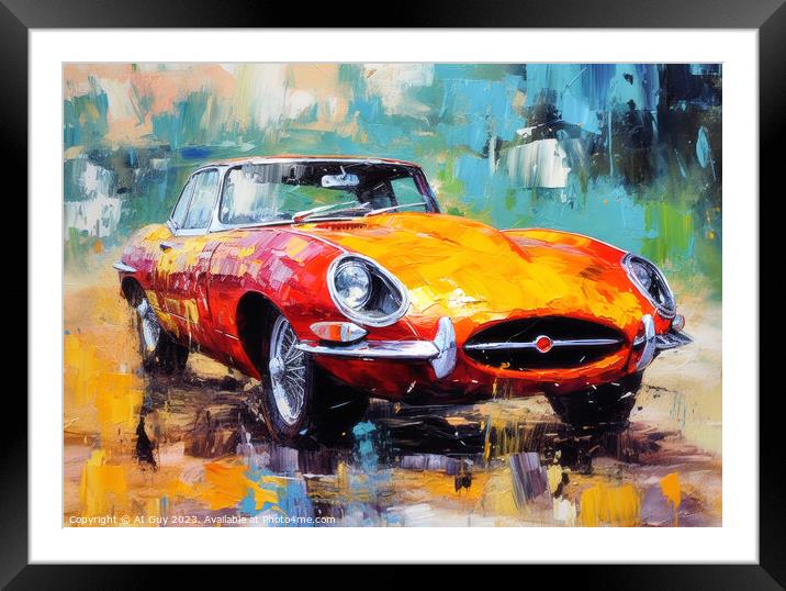 Jaguar E-Type Digital Painting Framed Mounted Print by Craig Doogan Digital Art