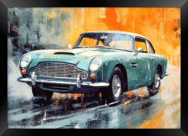 Aston Martin DB5 Digital Painting Framed Print by Craig Doogan Digital Art
