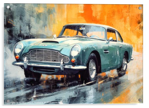Aston Martin DB5 Digital Painting Acrylic by Craig Doogan Digital Art
