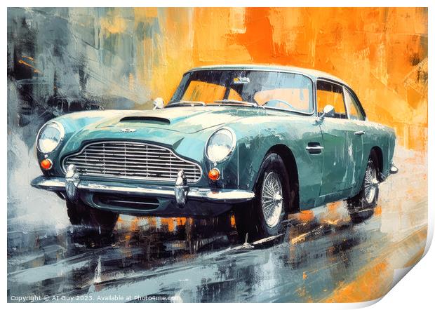 Aston Martin DB5 Digital Painting Print by Craig Doogan Digital Art