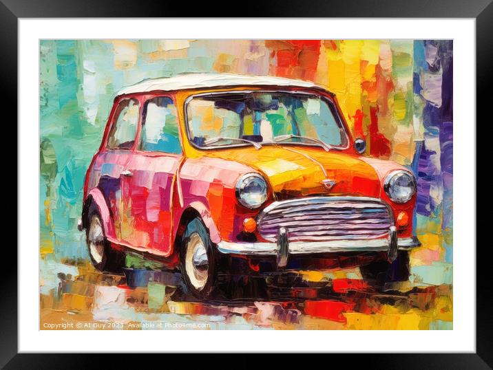 Classic Mini Digital Painting Framed Mounted Print by Craig Doogan Digital Art