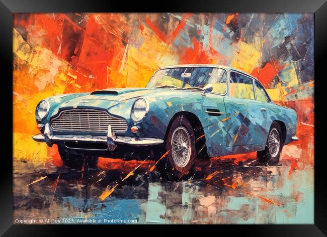 Aston Martin DB5 Digital Painting Framed Print by Craig Doogan Digital Art