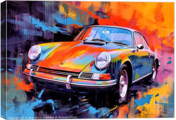 Porsche 911 Digital Painting Canvas Print by Craig Doogan Digital Art