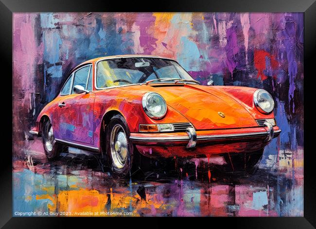 Porsche 911 Digital Painting Framed Print by Craig Doogan Digital Art