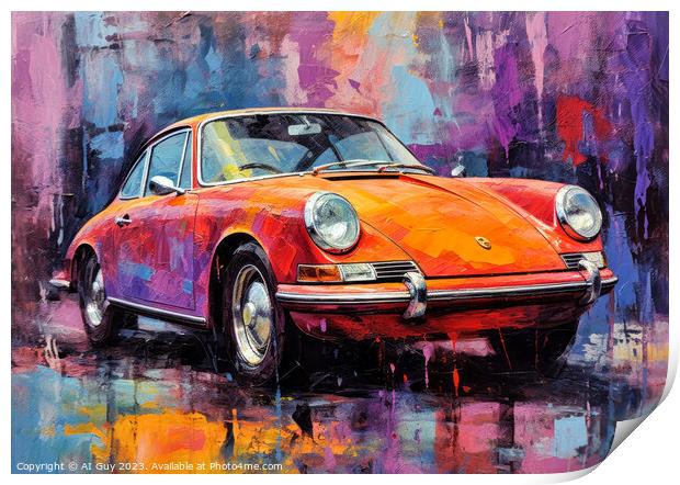 Porsche 911 Digital Painting Print by Craig Doogan Digital Art