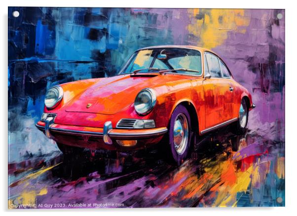 Porsche 911 Digital Painting Acrylic by Craig Doogan Digital Art