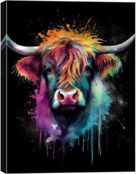 Highland Cow Colours 1 Canvas Print by Picture Wizard