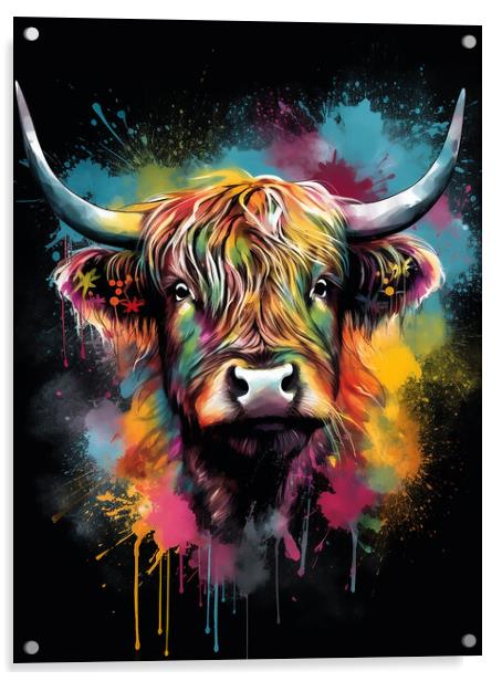 Highland Cow Colours 3 Acrylic by Picture Wizard