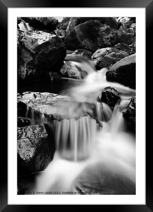 Waterfall, Aros Park Framed Mounted Print by Gavin Liddle