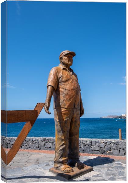 Fishing Memorial Los Abrigos Tenerife Canvas Print by Steve Smith