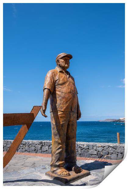 Fishing Memorial Los Abrigos Tenerife Print by Steve Smith