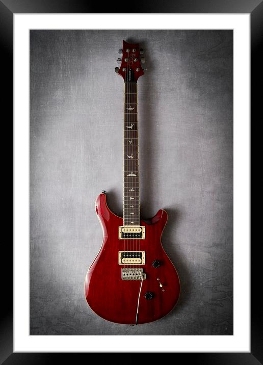 Vintage Cherry PRS Standard 24 Guitar Framed Mounted Print by Richard Downs