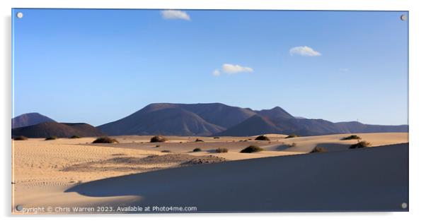 Sand dunes Parque Natural Corralejo Fuerteventura Acrylic by Chris Warren