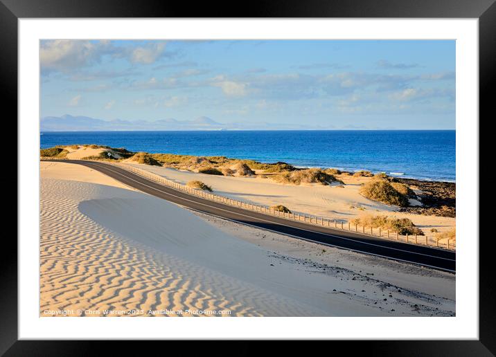 Sand dunes Parque Natural Corralejo Fuerteventura Framed Mounted Print by Chris Warren