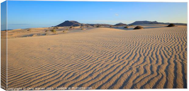 Sand dunes Parque Natural Corralejo Fuerteventura Canvas Print by Chris Warren