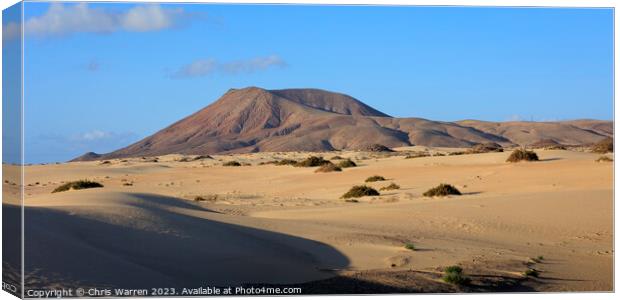 Sand dunes Parque Natural Corralejo Fuerteventura Canvas Print by Chris Warren