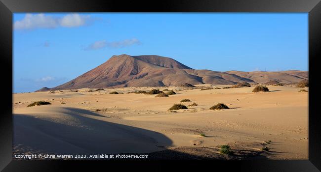 Sand dunes Parque Natural Corralejo Fuerteventura Framed Print by Chris Warren