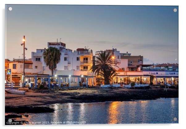 Old Town beach Corralejo Fuerteventura at twilight Acrylic by Chris Warren