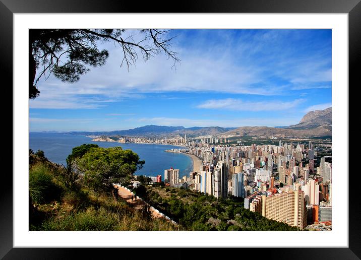 Majestic Benidorm Skyline Framed Mounted Print by Andy Evans Photos